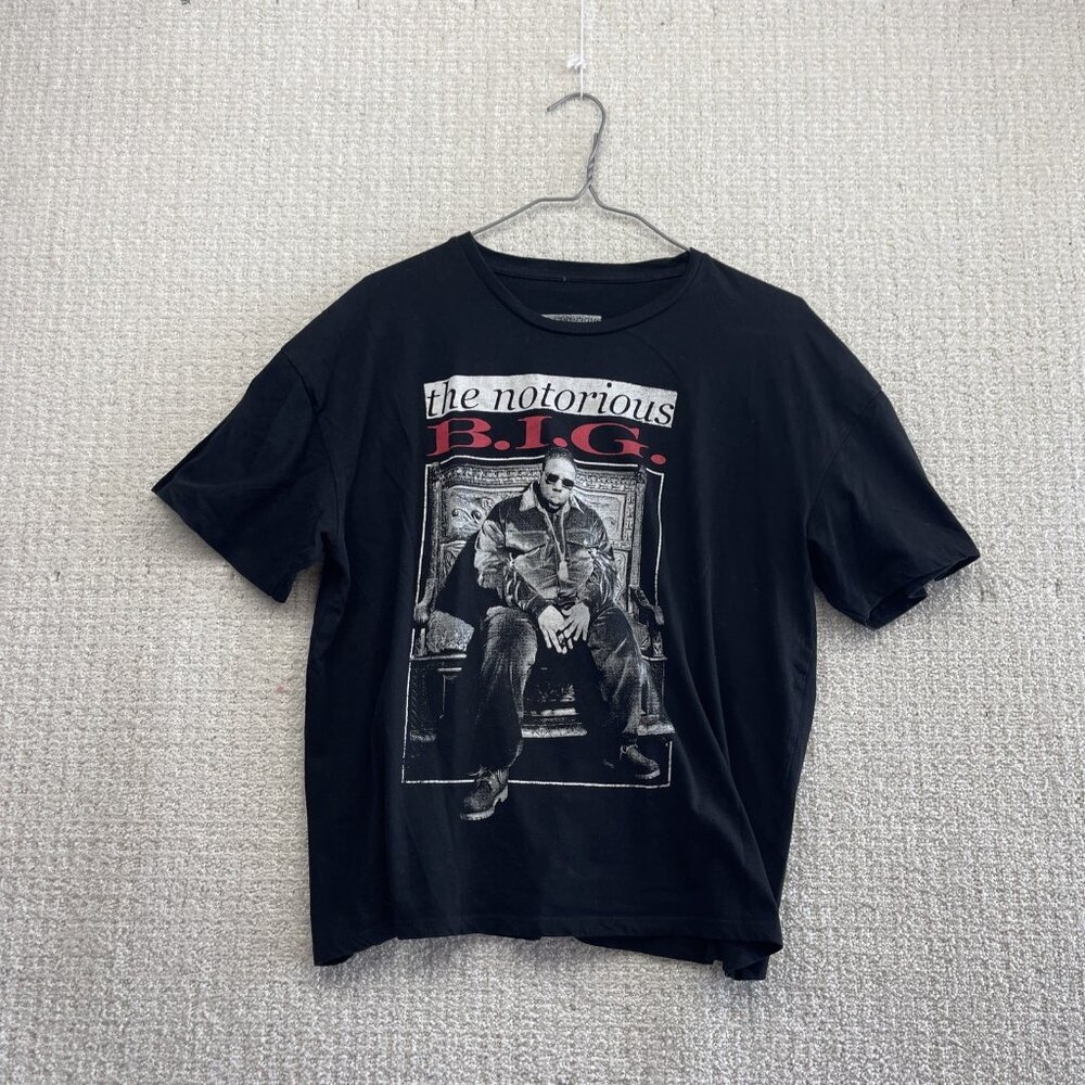 Y2K The Notorious BIG Shirt Womens Sz XL Black Graphic Hip Hop Tee Rap Retro